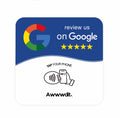 Google Review Plate — White & Blue